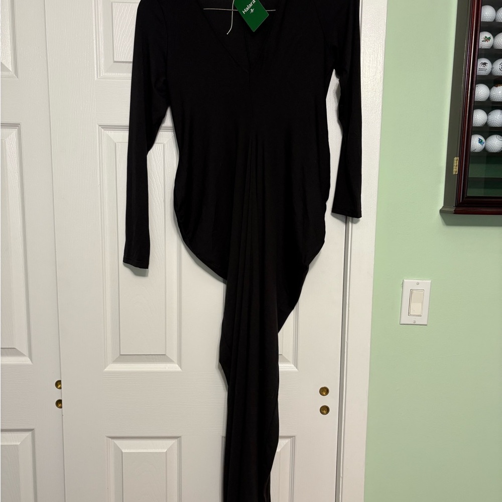 HALARA Elegant Black Maxi Dress